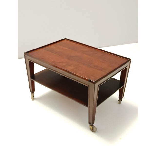 Vintage Italian Walnut Coffee Table with Casters by Paolo Buffa, 1940s For Sale - Image 11 of 11