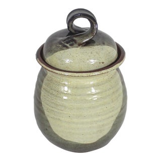 Vintage Studio Pottery Canister With Lid For Sale