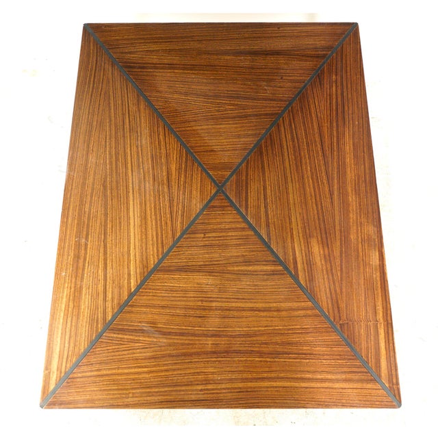 Modern Vintage Modern 42.25 In. Rosewood Steel Coffee Table For Sale - Image 3 of 9