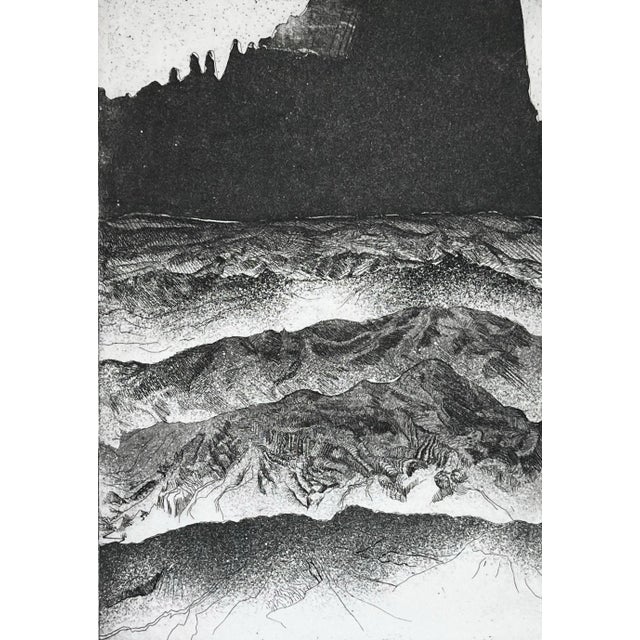 1970s Vintage Abstract Landscape Etching Artist Proof For Sale - Image 5 of 7