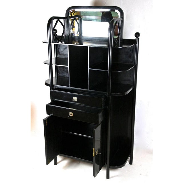 Art Nouveau Black Display Cabinet attributed to Josef Hoffmann for Thonet, 1905 For Sale - Image 6 of 18