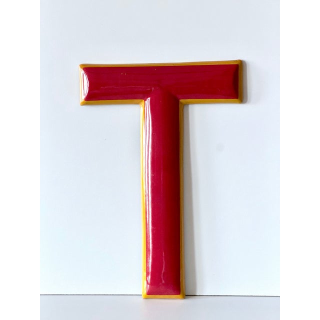 Industrial Enamel Letter T, 1960 For Sale - Image 9 of 10