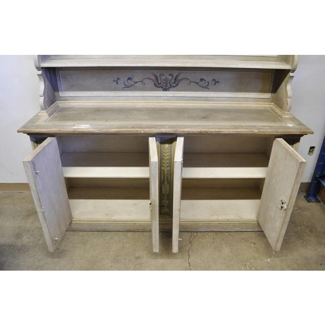 Mid 20th Century Mid 20th Century Italian Provincial French Country Large Cupboard Cabinet Hutch by Trouvailles For Sale - Image 5 of 12