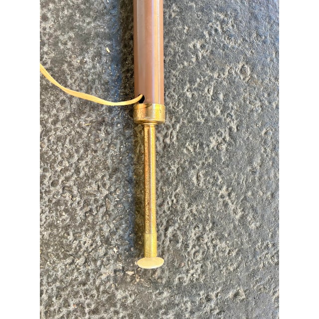 Mid 20th Century Mid 20th Century Tension Pole Floor Lamp With Wicker Shades For Sale - Image 5 of 12