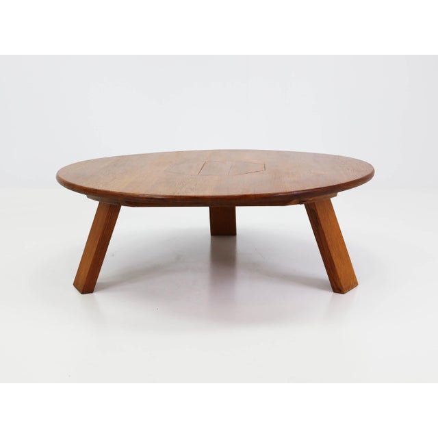 Brutalist Large Brutalist French Wooden Table from Pierre Chapo, 1970 For Sale - Image 3 of 10