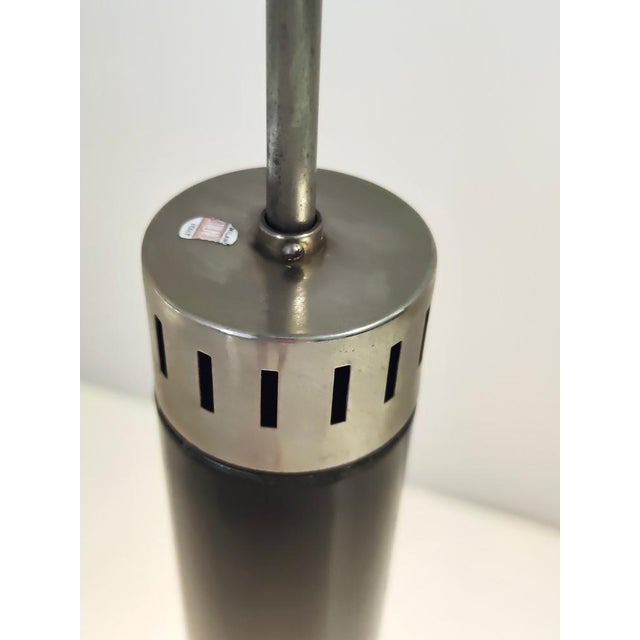 Metal Vintage Opaline Glass and Chrome-Plated Brass Pendant from Stilnovo, 1960s For Sale - Image 7 of 10