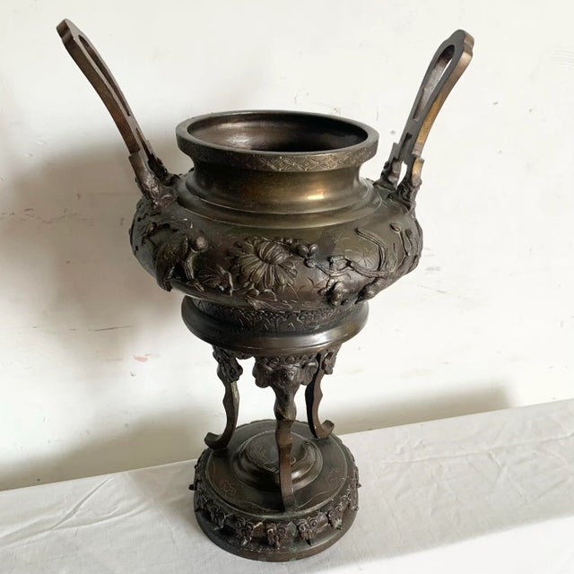 Chinese Antique Chinese Bronze Censer/Incense Burner For Sale - Image 3 of 10