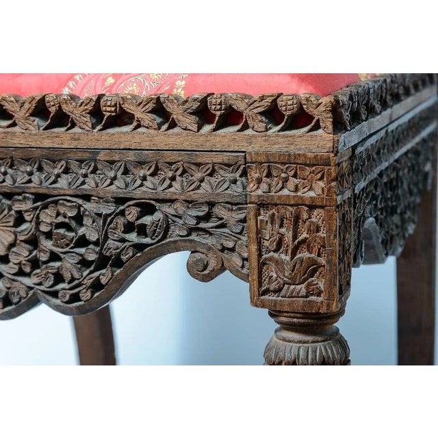 Wood Anglo-Indian Rosewood Chair With Silk Paisley Upholstery For Sale - Image 7 of 12