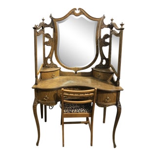 Antique Vanity & Chair For Sale