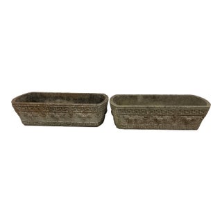 Late 19th C. Neoclassical Cast Stone Garden Planters - A Pair For Sale
