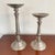 Contemporary Vintage Eddie Bauer X-Tall Brass With Pewter Finish Pillar Candle Holders- Set of 2 For Sale - Image 3 of 7