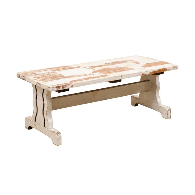 Rustic Chic Art Deco Style Painted Coffee Table With Flapper Figures For Sale - Image 12 of 12