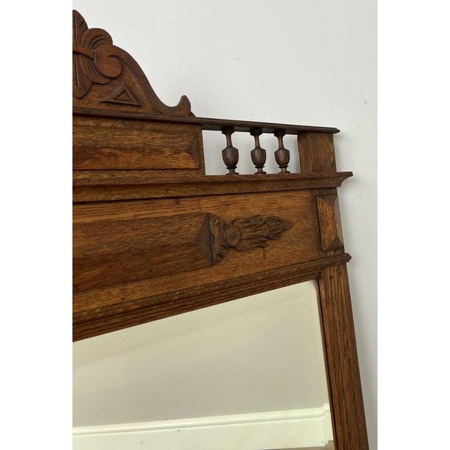 Wood French Style Oak Carved Wall Mirror For Sale - Image 7 of 10