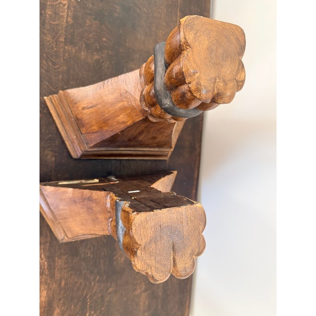 Wood Decorative Wall Mount Brackets - A Pair For Sale - Image 7 of 9