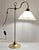 1980s Vintage Adjustable Brass Table Lamp with Opaque White Glass Shade, 1980s For Sale - Image 5 of 9