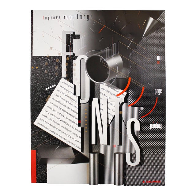 1994 Original American Poster, Delphax Fonts (The 100 Best Posters Collection) For Sale