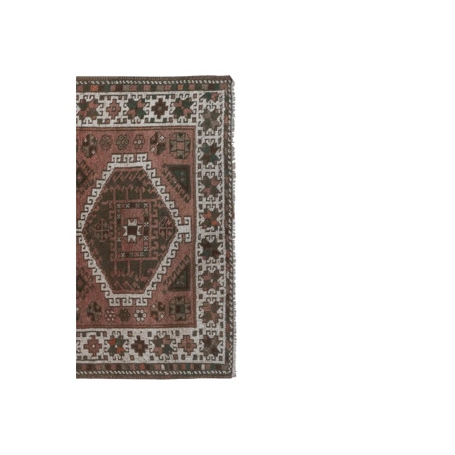 Kurdish Hand-Knotted Distressed Tribal Runner 4'4'' X 8'7'' For Sale - Image 4 of 11