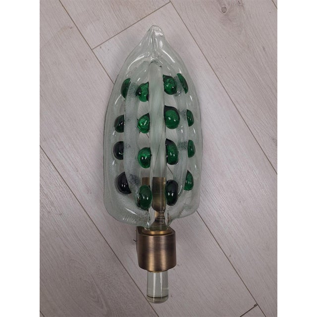Large Wall Light in Brass and Murano Glass, 1990s For Sale - Image 11 of 11