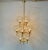 Pair of Monumental Mid-Century Modern Style Chandeliers in Amber Glass and Brass For Sale - Image 4 of 10