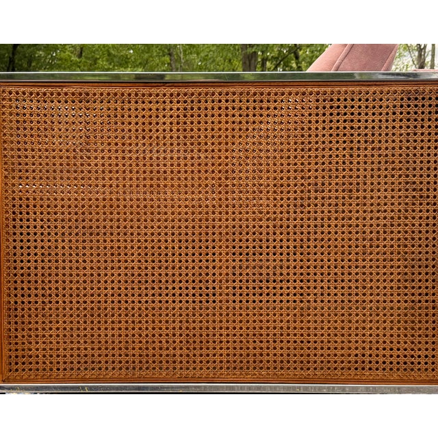 Mid-Century Modern Late 1960s–1970s Chrome and Cane Sleeper Sofa For Sale - Image 3 of 6