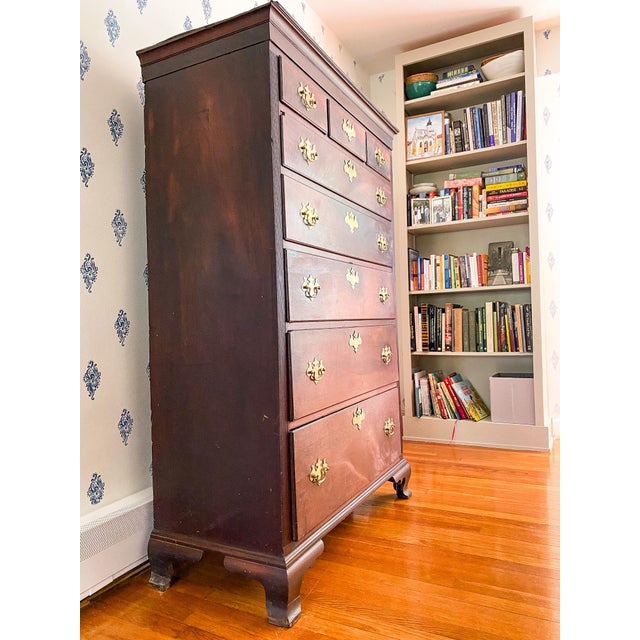 Chippendale Antique Late 1700s Western Maryland Chippendale Walnut Tall Chest of Drawers For Sale - Image 3 of 15