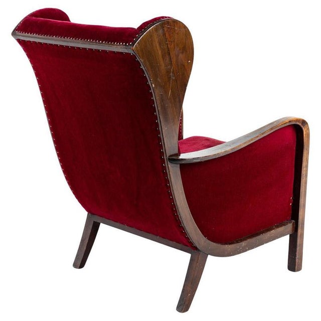 1930s Art Deco Highback Lounge Chair attributed to Knoll, 1930s For Sale - Image 5 of 5