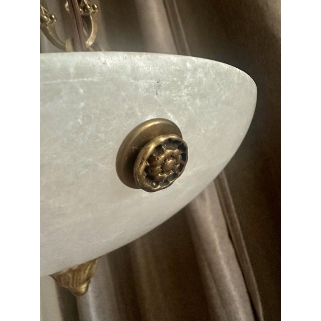 Alabaster French Directoire Style Alabaster Chandelier Pendant Light For Sale - Image 8 of 12