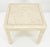 Cream Tessellated Stone Marble Tile 26x26 Square Side Occasional Lamp Table For Sale - Image 8 of 12