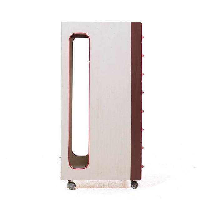 Doubinsky Freres Raymond Loewy for Doubinsky Frères Df 2000 Mid Century Red Fiberglass Valet Cabinet For Sale - Image 4 of 12