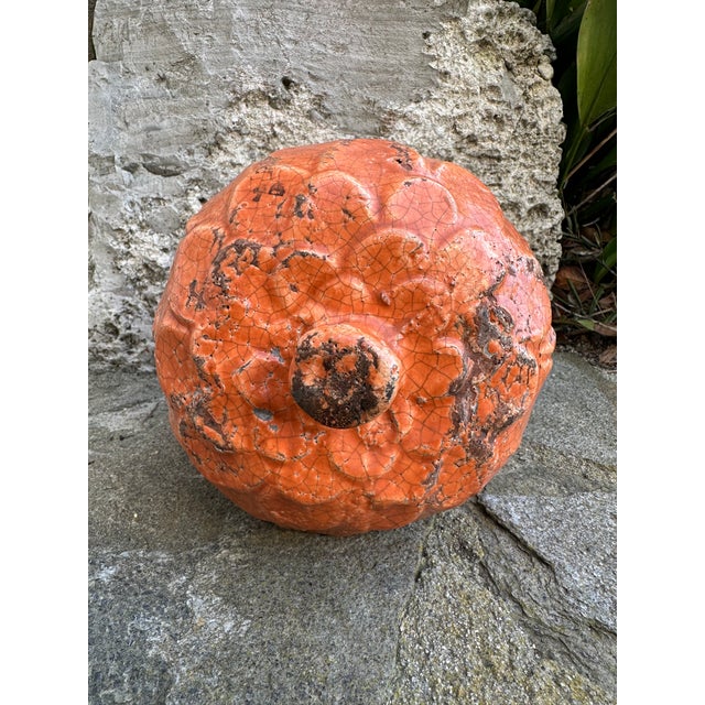 Vintage Large 10” Ceramic 1970’s Italian Pinecone Garden Ornament For Sale - Image 4 of 12