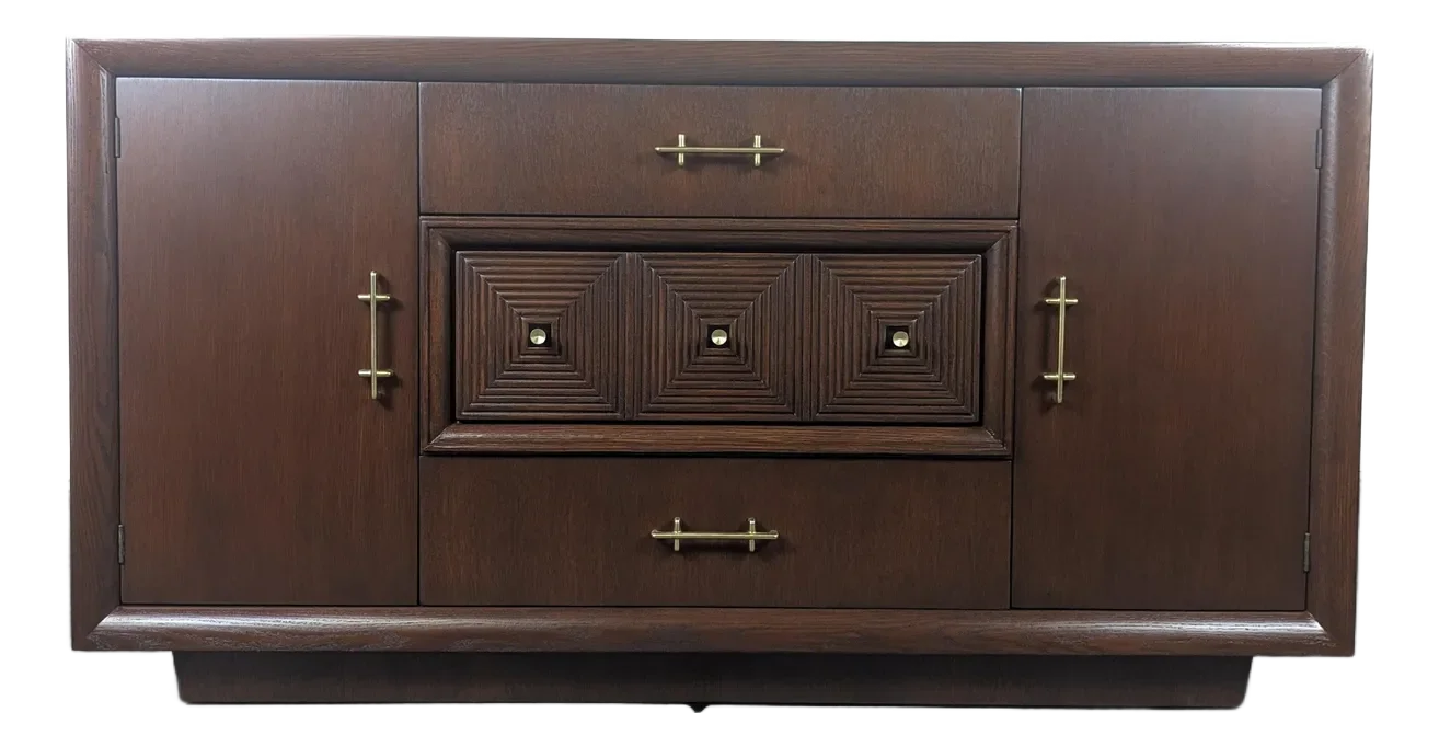 French Art Deco Oak Credenza or Sideboard Attributed to Maxime Old