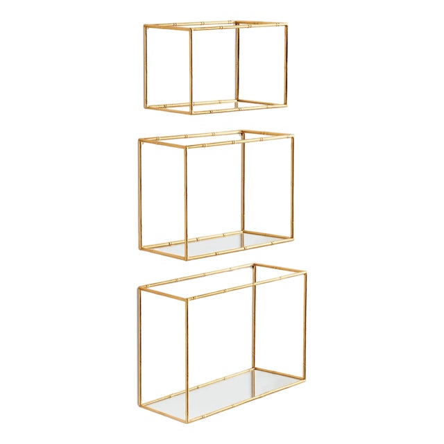 Daphne Mirrored Wall Shelves, Set Of 3 For Sale
