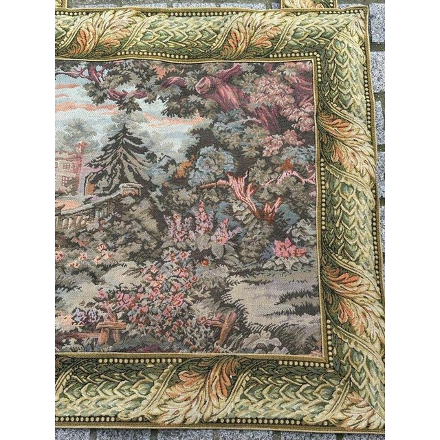 Elegant French tapestry from the 20th century, woven on the jacquard looms in the traditional 18th century Aubusson style,...