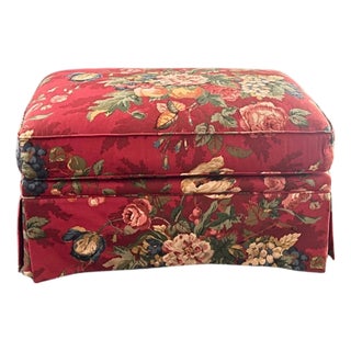 Red Chintz Ottoman For Sale