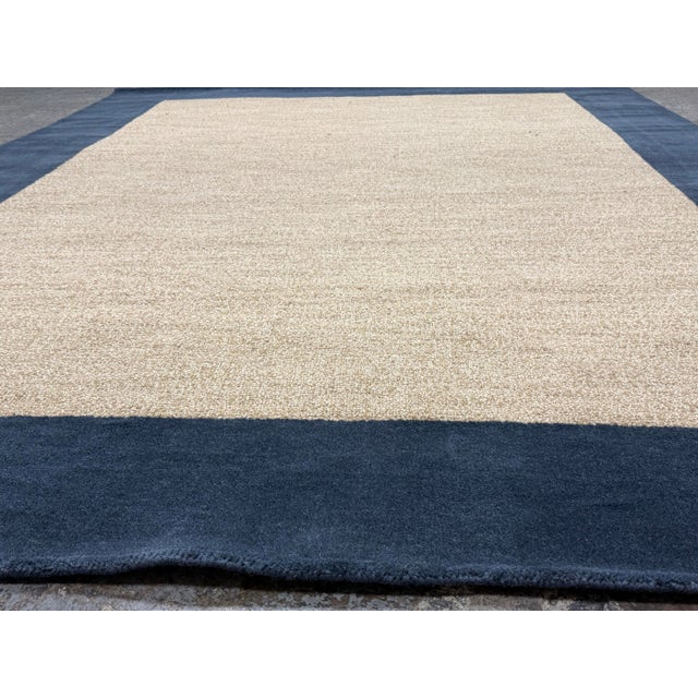 2010s 7ft11in × 10ft Pottery Barn Teen Classic Wool Border Area Rug For Sale - Image 5 of 12