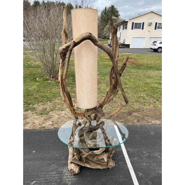Mid-Century Driftwood Lamp Table For Sale In Boston - Image 6 of 10