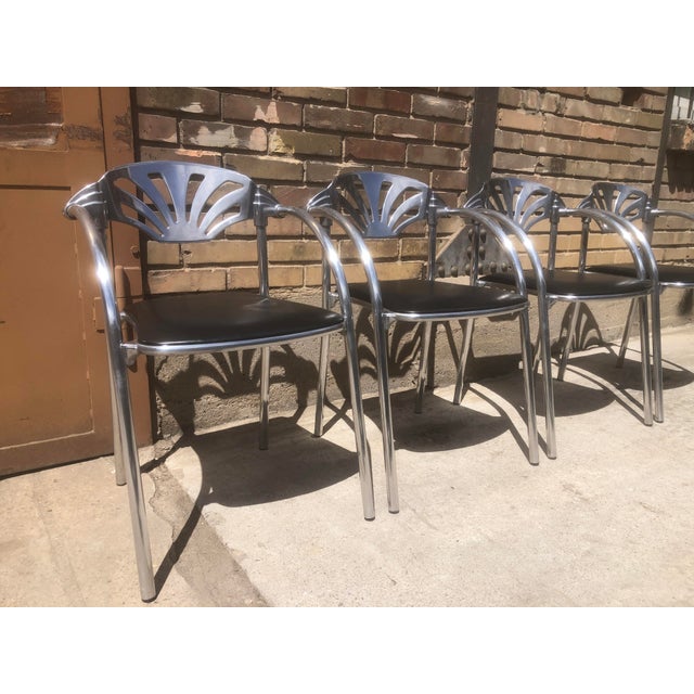 Postmodern Alisea Armchairs by Lisa Bross for Studio Simonetti, Italy, 1980s, Set of 4 For Sale - Image 4 of 18