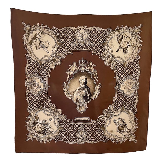 Hermès Louis Xv 1972 Ledoux Philippe Foulard Soie For Sale