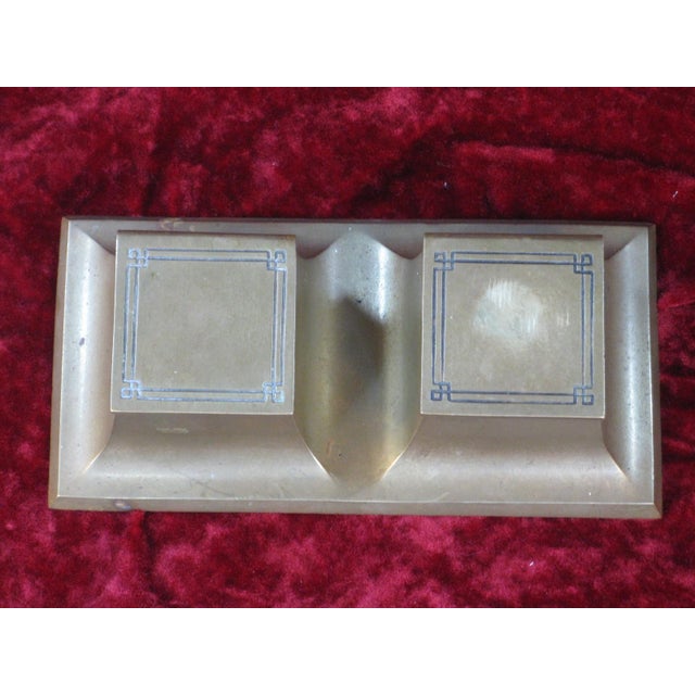 Inkwell Arts & Crafts Brass Antique Bradley & Hubbard B&h Mission Style For Sale - Image 11 of 18