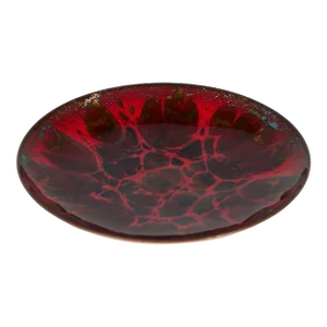 Copper Red Enameled Plate by Win Ng
