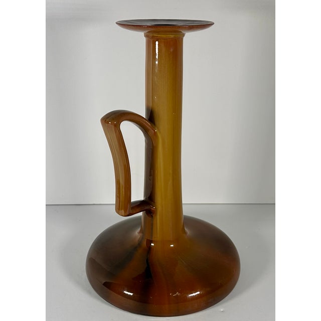 Art Nouveau Clement Massier Golfe Juan Art Pottery Chamberstick c.1900 For Sale - Image 3 of 18