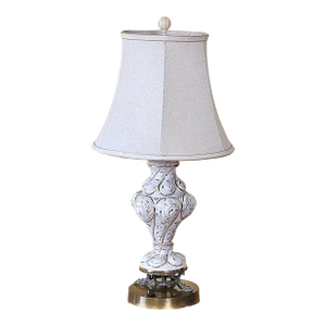 Vintage Italian Capodimonte Style Porcelain Table Lamp With Scrollwork & Bronze-Tone Base