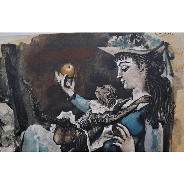 Pablo Picasso (1881-1973) The Woman, the Monkey and the Wise Man, 1954 Color lithograph on thick paper Dated in the plate...