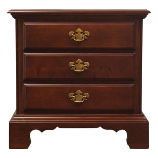 American Drew Cherry Contemporary Traditional Style 26" Three Drawer Nightstand 761-413 For Sale