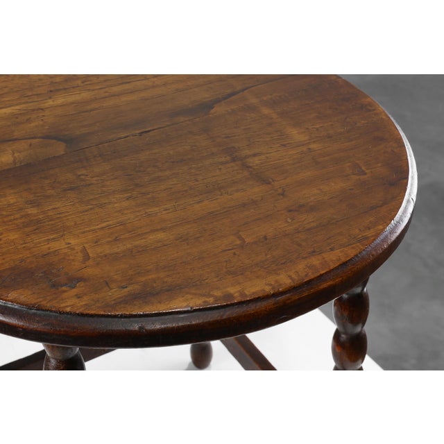 Antique French Provincial Rustic Stool in Oak, 1900s For Sale - Image 10 of 11