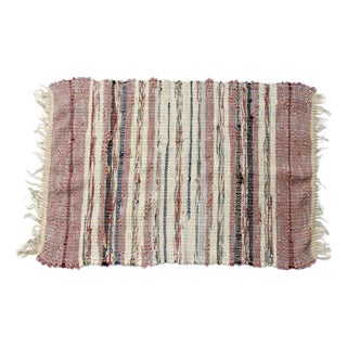 Vintage American Handmade Rag Rug For Sale