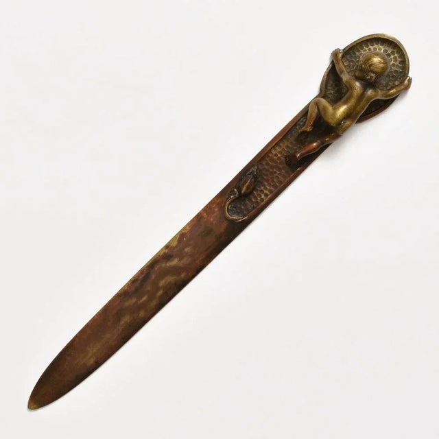 Antique Bronze Letter Opener, 1900s For Sale - Image 4 of 11