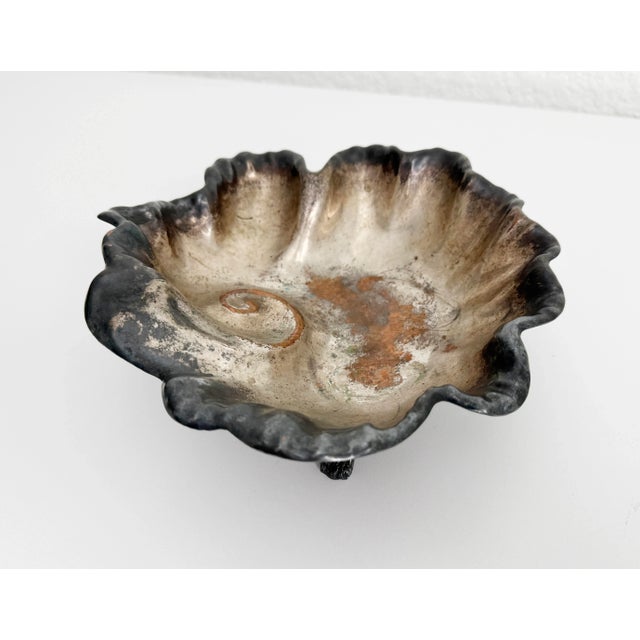 Metal Vintage Silverplate Nautilus Footed Bowl For Sale - Image 7 of 8