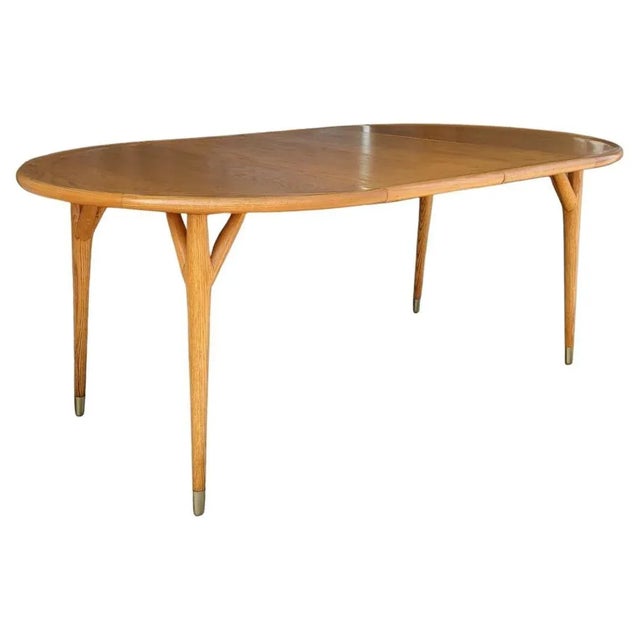 1950 Rare "Y" Leg Expandable Dining Table W 2 Leaves in the Style of Paul Laszlo For Sale - Image 13 of 13