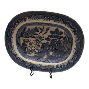 19th C Blue Willow Pattern Platter